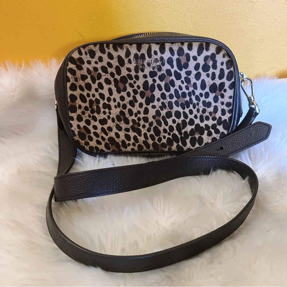 Kate Spade Astrid Leopard Small Leather Camera Bag
